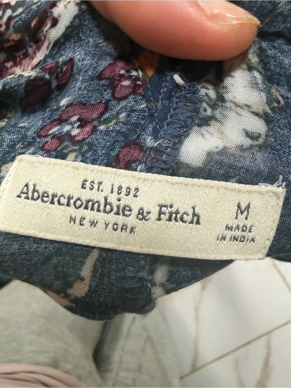 Abercrombie & Fitch Navy Floral Spaghetti-Strap Maxi Dress